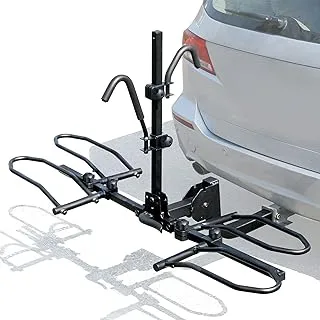 Leader Accessories 2-Bike Platform Style Hitch Mount Bike Rack, Tray Style Bicycle Carrier Racks Foldable Rack for Cars, Trucks, SUV and Minivans with 2