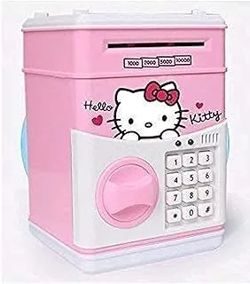 Patly Atm Kids Piggy Saving Bank مع قفل إلكتروني، جهاز الصراف الآلي مع كلمة مرور (Hello Kitty)، إلكتروني، متعدد