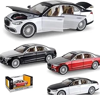 Baybee Diecast Metal 1:22 Mercedes-Benz Zinc Alloy Metal Die-cast Car التراجع لعبة سيارة مع أبواب قابلة للفتح وهدايا عيد ميلاد موسيقى خفيفة للأولاد بعمر 3 سنوات فما فوق (أبيض)