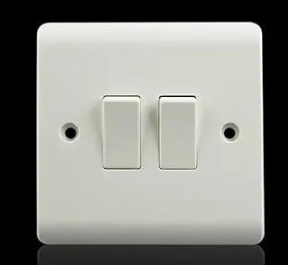 ADMORE 2 Gang 1 Way Switch - Modern Electrical Wall Switch for Home and Office Lighting Control