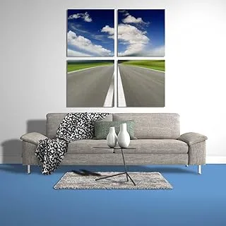 One Way Ticket, Canvas wall art, Multicolour, Canvas, 4 Pieces, 40 x 40 By(BPA®)