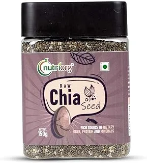 Nutriorg Raw Chia Seed, Snacks Food,Chia Seeds for Weight Loss 300g (Pack of 2)