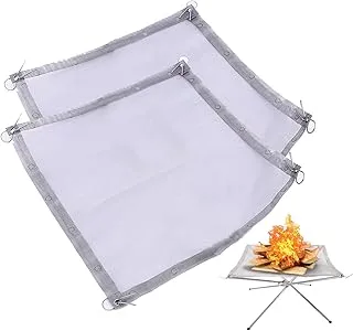 OutyFun 22inch Fire Pit Mesh, Replacement Fire Mesh for Portable Fire Pit, for The Same 22-inch Product on The Market（Two meshes）