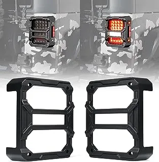 Xprite Tail Light Guards w/Slide-Able Rods Design, Self-Patented Tail Light Covers Compatible with Jeep Wrangler JK JKU 2007-2018, Pair