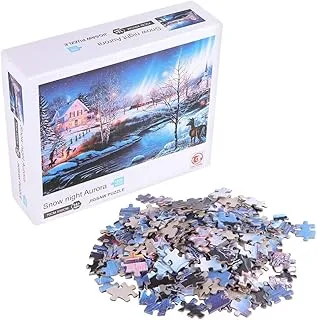 1000 Pieces Jigsaw Paper Puzzles, Home Wall Decor Snow Night Aurora, MFT88321