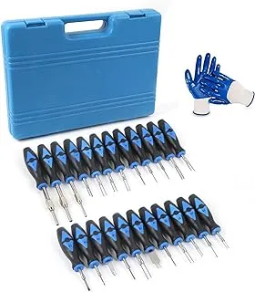 Terminal Removal Tool Kit 23PCS Terminal Ejector Kit Non-damage Wiring Harness Depinning Tool, Universal Electrical Connector Pin Removal Tool Kit with High-strength Stainless Steel Tip &Rubber Handle