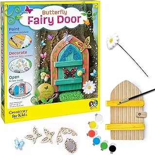 Creativity for Kids Butterfly Fairy Door Kit - Painting Arts and Crafts for Kids, Creative Gifts for Girls and Boys Age 6-7+ Yellow