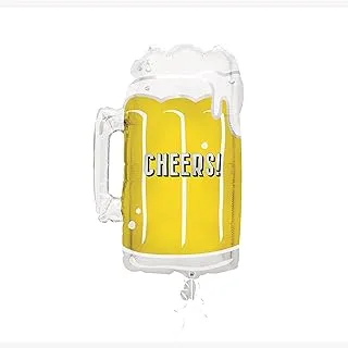 Unique 54988 Giant Beer Mug Foil Balloon Balloon-53 cm, Multicolour