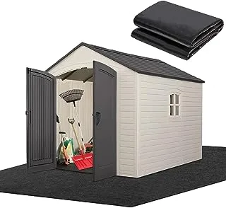 Outdoor Storage Shed Floor Mat, Outdoor Carport Floor Mat, Patio Furniture Mat - Thickened Soft Material, Reusable,Durable, Non-Slip Backing, Washable, Storage Shed Not Included (10.2' x 8.2')