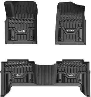 LASFIT Floor Mats Fits for Nissan Armada 2017-2018 / Infiniti QX56 2011-2013 / Infiniti QX80 2014-2018, All Weather TPE Full Coverage Car Floor Liners, 1st & 2nd Row, Black