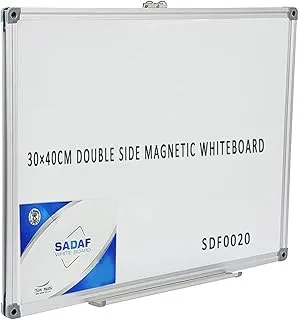 Sadaf Double Side Magnetic Thin Size White Board, 30 cm × 40 cm Size