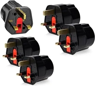 Melfi™ EU to UK Plugs Adapter - British Plug to EU Schuko Female Plugs Power Converter - 2 Pin Socket EU to UK Travel Adapter - 13A 250V BS1362 FUSED (Pack of 5)