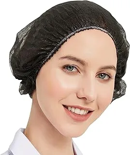 100 Pcs Black Disposable Hair Net with Elastic Edge, Thin Nylon Bouffant Caps Disposable, Unisex Stretchable Disposable Hair Nets - 100 Pcs/Pack