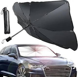 AWH Car Sun Shade Windshield Umbrella, Front Windshield Reflective Sunshade, Car Sunshades for UV Ray Block & Sun Heat Protection - BLACK