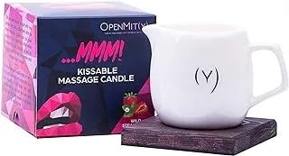 Kissable Massage Oil Candle – Sensual and Romantic Melt Massage Candles for Pleasant and Relaxing Massages (Wild Strawberry)