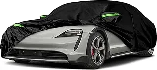 sportuli Waterproof Car Cover Replace for 2019-2023 Porsche Taycan, 6 Layers All Weather Custom-fit Car Cover with Zipper Door, Charging Port for Snow Rain Dust Hail Protection, Black