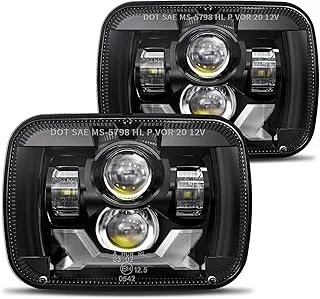 H6054 5x7 7x6 Led Headlights,2021 New Osram Chips 500% Brighter 180W Anti-glare Hi/Low Sealed Beam w/DRL turn signal Compatible with Jeep Wrangler YJ Cherokee XJ Ford Chevy GMC Toyota Nissan Truck