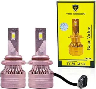 TBS DESIGN 2 Pieces TC30 MAX 9005 60W/Pair LED Headlight Bulb Assembly 6000/Pair Lumens Xtreme Bright With Color Temperature 6500K