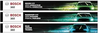 BOSCH 360 Complete Vehicle Wiper Blade Kit - Includes Front Beam Blades (Pair) + Rear Wiper Blade (1) - 22