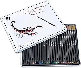 Colored Pencils for Adults - Adult Coloring Pencils Set for All Coloring Books - a Unique 24 Piece Blackwood Color Pencil Set - From Black Widow Pencils