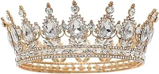 FORSEVEN Queen Crown Rhinestone Wedding Crowns and Tiaras for Women Costume Party Hair Accessories Princess Birthday Crown Crystal Bridal Crown