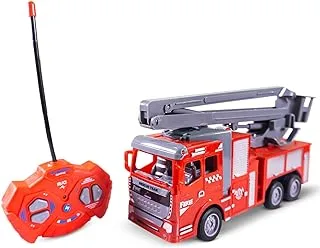 Baybee RC Fire Truck Toy Set for Kids, Fire Engine Rescue Toys for 3+ Year Old Infant Boys and Girls, Fire Truck Vehicle with extendable Rescue Ladder, Up and Down Lift Truck Toys for Toddlers