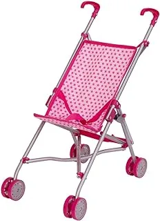 MOON Mini Baby Doll Buggy: عربة خفيفة الوزن وجاهزة للسفر للعب التظاهري للأطفال الصغار - إطار معدني متين وسهل الطي وصغير الحجم - هدية مثالية للمتعة الخيالية والتطوير، 3 سنوات فما فوق - وردي.