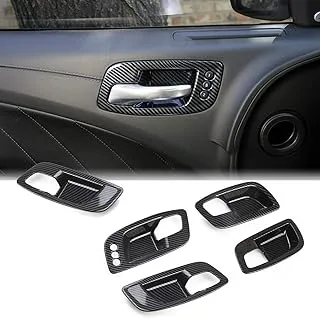 crosselec Carbon Fiber Inner Door Handle Bowl Cover Trim for Dodge Charger 2011-2021/ Chrysler 300 2015-2021