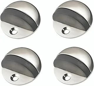 Biella™ Stainless Stee Half Round Door Stopper with Rubber Bumper Door Retainer (PACK OF 4)