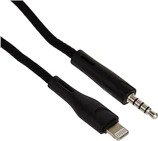 Green Lion AUX 3.5 to Lightning Cable 1.2M 2.4A - Black