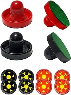 Joovon Air Hockey Pushers وAir Hockey Pucks، ومهاجمون غير قابلين للانزلاق وكرات ديناميكية للعبة طاولة الهوكي الهوائي للبالغين والأطفال، وملحقات بديلة لطاولات الألعاب