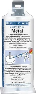 لاصق WEICON Easy-Mix Metal 50 مل إيبوكسي للمعادن والبلاستيك والخشب والزجاج والرمادي/الأخضر