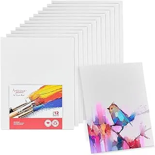 BPA® Canvas Panels 12 Pack - 8 inch x 10 inch Super Value Pack - Artist Canvas Boards for Painting