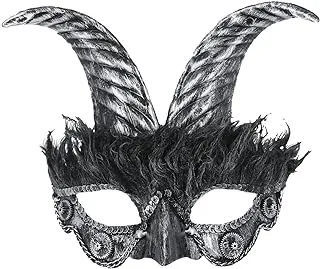 Silver Masquerade Horned Mask