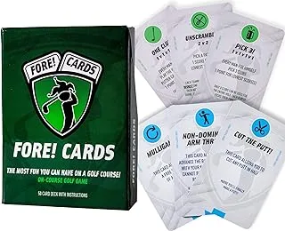 Fore! Cards On-Course Golf Game | Fun Interactive Golf Game | Spice Up Your Next Round | 50 Card Deck Makes Every Hole a Different Challenge | Perfect for Any Golfer