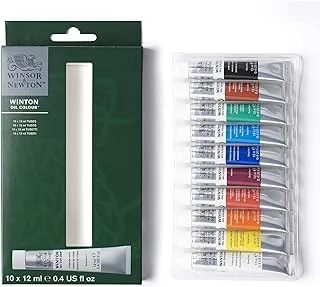 Winsor & Newton Winton Oil Colour Set 10x12ml Tubes, tube with even consistency, non-fading, high coverage, rich in colour pigments