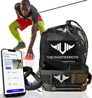 Vikingstrength 360° Dynamic Resistance and Assistance Acceleration Trainer Running Training Bungee Band, Solo or partner