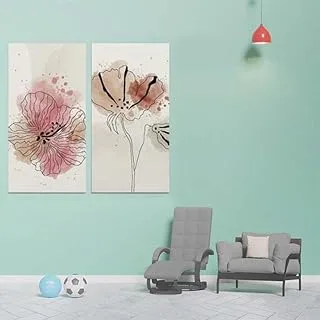 Spreading Flowers, Canvas wall art painting, Multicolour, Canvas, 2 Pieces, 40 x 80 cm By(BPA®)