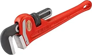 RIDGID 31015 موديل 12 مفتاح ربط أنابيب مستقيم عالي التحمل، مفتاح سباكة 12 بوصة، أحمر، صغير