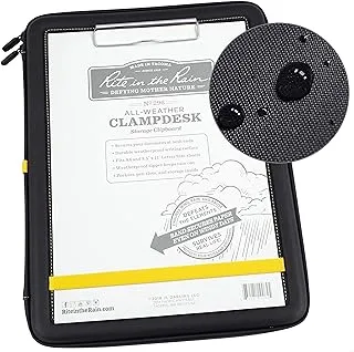 Rite in the Rain Weatherproof Clampdesk، 14 بوصة × 10.625 بوصة، أسود مع سطح للكتابة، تخزين داخلي (رقم 296)