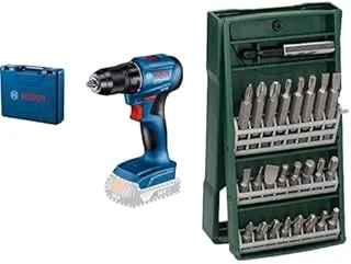 Bosch GSR 185-LI PROFESSIONAL CORDLESS DRILL/DRIVER ; BATTERY & CHARGER NOT INCLUDED plus Bosch Power Tools Accessories Mini X-Line Screwdriving Set