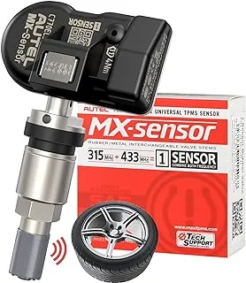 مستشعر Autel TPMS مستشعر 1، مستشعر MX 315 ميجا هرتز + 433 ميجا هرتز صمام معدني، عالمي قابل للبرمجة مصمم خصيصًا لاستبدال أجهزة استشعار OEM، يعمل مع أداة Autel TPMS TS408S TS508WIFI TS601 MK808S-TS