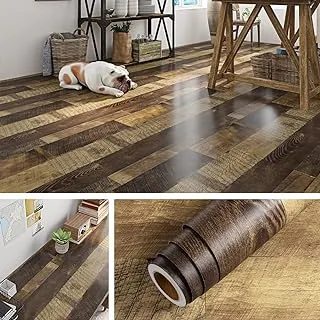 Livelynine Reclaimed Wood Vinyl Flooring Roll Waterproof Vinyl Plank Flooring Peel and Stick Wood Planks for Walls Kitchen Bathroom Floor Desk Countertop Covers Accent Wall Stick on Shiplap 15.8x78.8