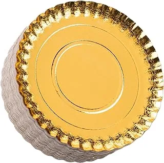 25 Pcs 7 Inch Thick Gold Party Plates for All Occasions, Thick, Durable, Eco Friendly Disposable And Biodegradable Gold Foil Paper Plates Perfect for Birthdays, Wedding Celebration