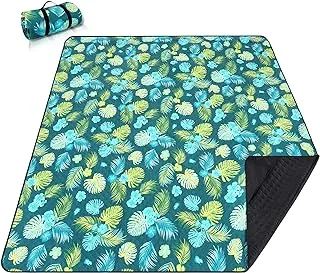 PY SUPER MODE Picnic Blankets Extra Large, Waterproof Foldable Outdoor Beach Blanket Oversized 83x79” Sandproof, 3-Layer Picnic Mat for Camping, Hiking, Travel, Park, Concerts(Yellow Flowers)