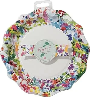 Talking Tables Floral Fiesta Colourful Paper Plate 12-Pieces Set, Large