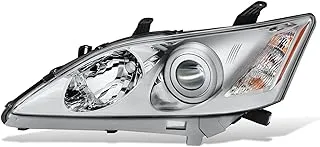 DNA MOTORING Left OE Style Headlight Compatible with 07-09 Lexus ES350, Chrome Housing Clear Lens Amber Reflector, OEM-HL-0165-L