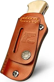 GUN & FLOWER Handmade Leather Sheath for the Buck 110 & 112 Ranger Folding Knife (Knife not included), Retention Adjustable, Fit 1.5'' and 1.75'' Wide Belt