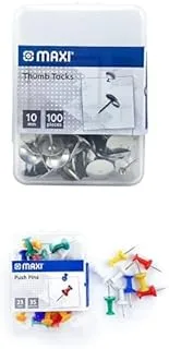 Maxi Push Pins 23mm 35 Pcs + Thumb Tacks 10mm 100 Pcs