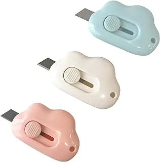 Cute Retractable Daily Use Cutter, Utility Knife,Keychain Attachable For Craft and Daily Use Perfect for Office School and Home Use - Assorted Friendly Colors - 1 Count